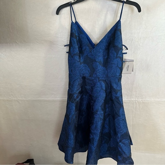 Cleo Blue Fit and Flare Cocktail Mini Dress - Picture 2 of 7